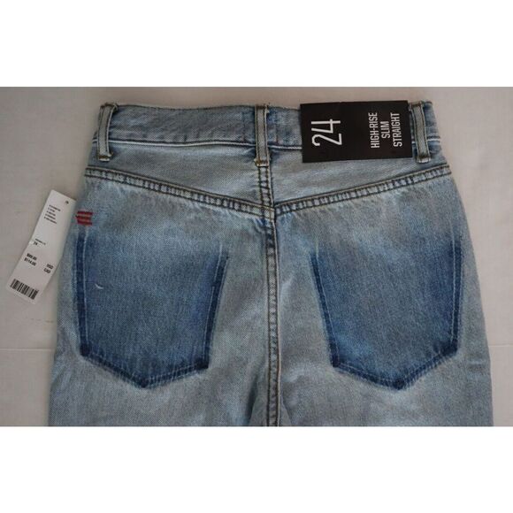 BDG x Urban Outfitters Women Sz 24 Blue Patchwork Hi-Rise Slim Straight Jeans - Picture 6 of 8